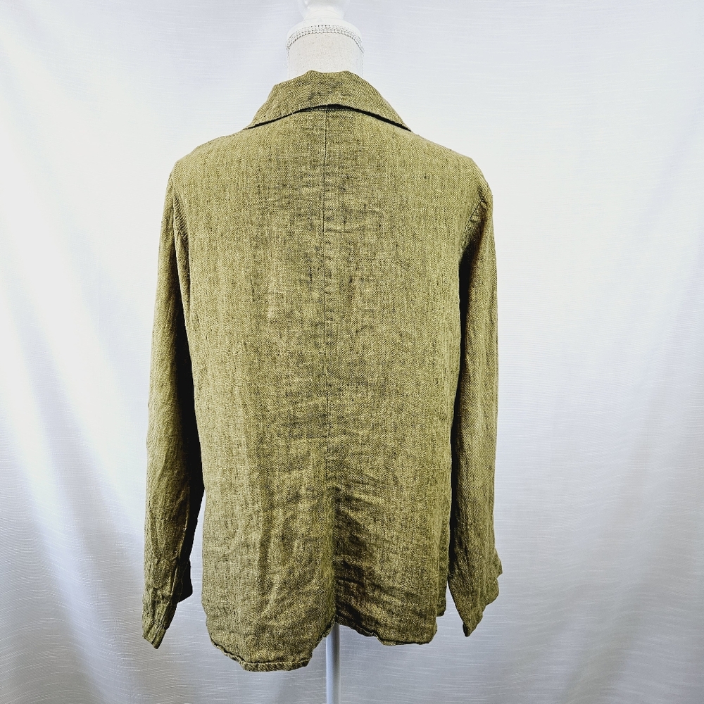 Flax Linen Button Jacket Size Medium - image 5
